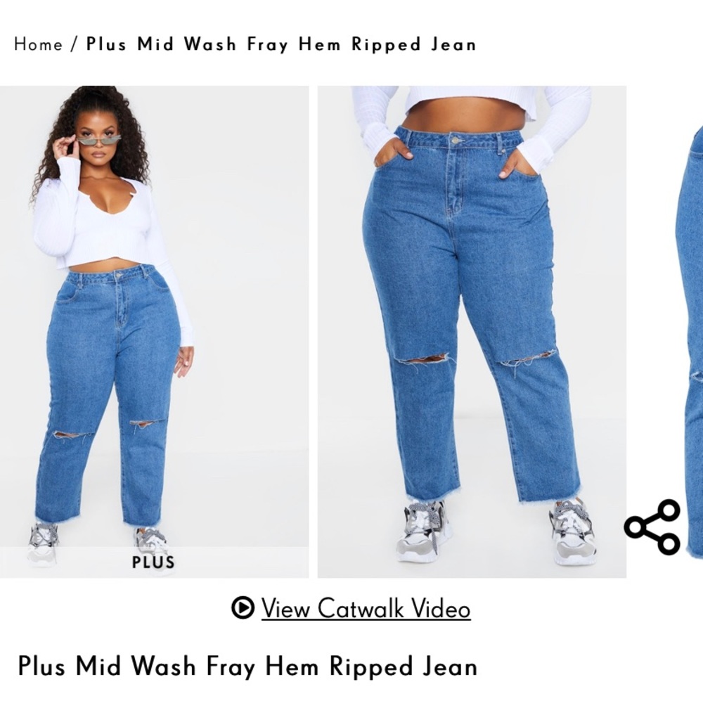 PLT hem ripped jeans